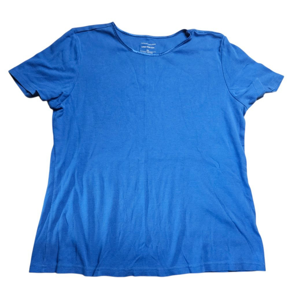 Christopher Banks Petite Large Blue Basic Short Sleeve Tee Layer Your Look - Picture 2 of 6